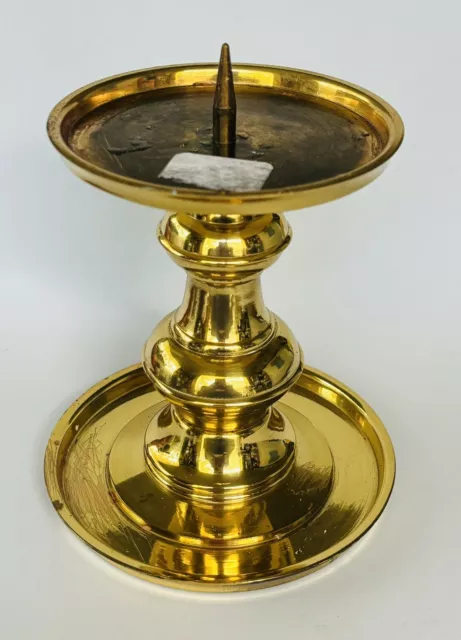 VINTAGE Hallmark Table Candlestick Stand Holder Gold Tone Brass 4.5''