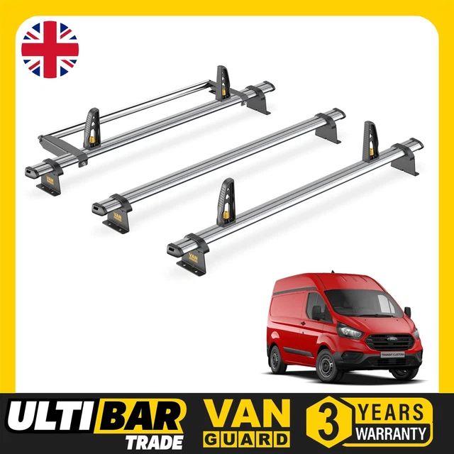 FORD TRANSIT CUSTOM Roof Rack for 20132024 (H2) 3 Bars & Roller Van