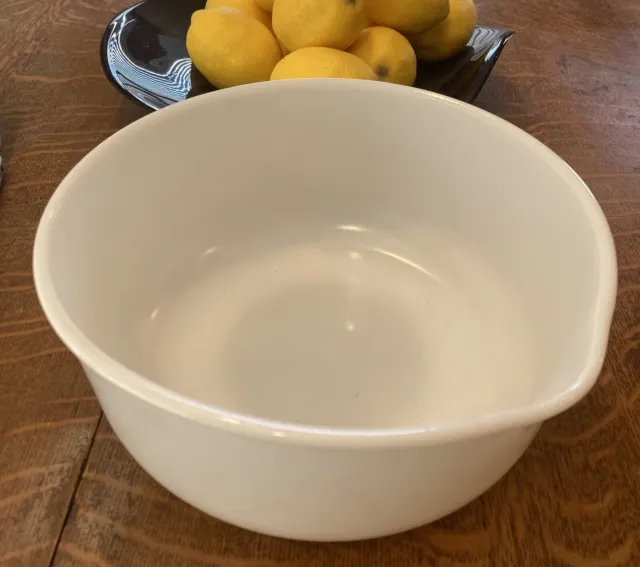 Champion Milk Glass Mixer Bowl, 9.25" Pour Spout White Large Baking Stand Mixer