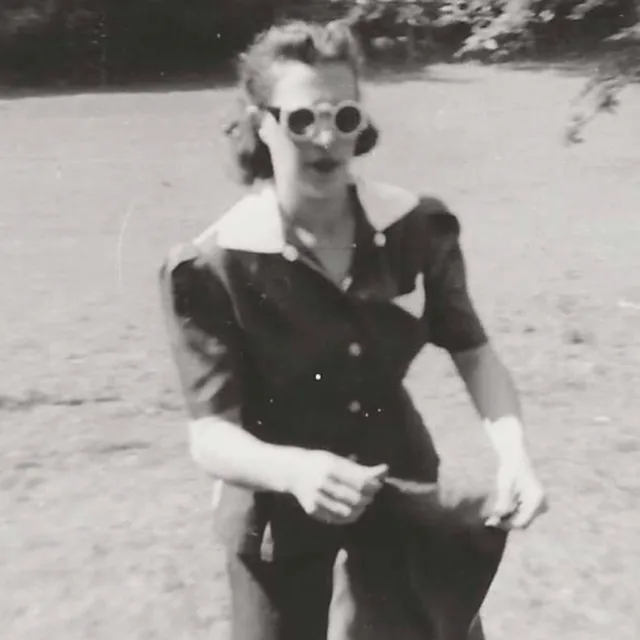 1940S WOMAN WEARING Sunglasses Pant Suit Cleveland Ohio Vintage ...
