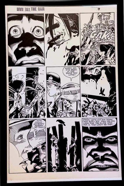 The 'Nam #5 pg. 9 by Michael Golden 11x17 FRAMED Original Art Poster Comic