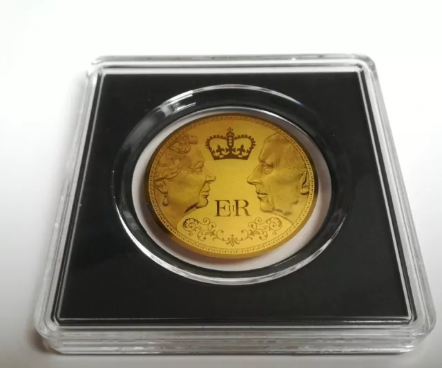 Goldmünze Krönung Charles,aus Serie -Queen Elizabeth II-999er 1/200oz-Zertifikat