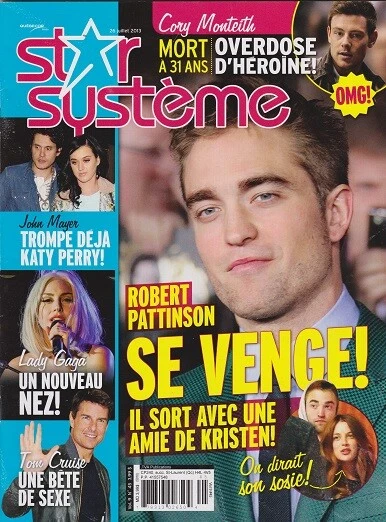 ROBERT PATTINSON Star Systeme Magazine 2013 Cory Monteith Lady Gaga SHAKIRA