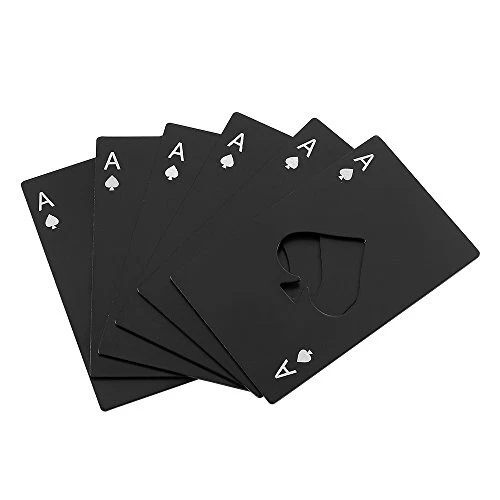 6 Pack Bottle Opener, Stainless Steel Credit Card Size Casino Bottle Opener