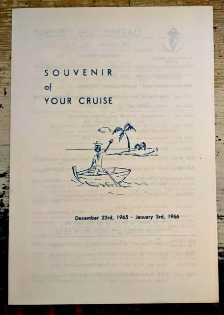 1965 Viking Princess Cruise Line VTG Souvenir Daily Program December 27th Events