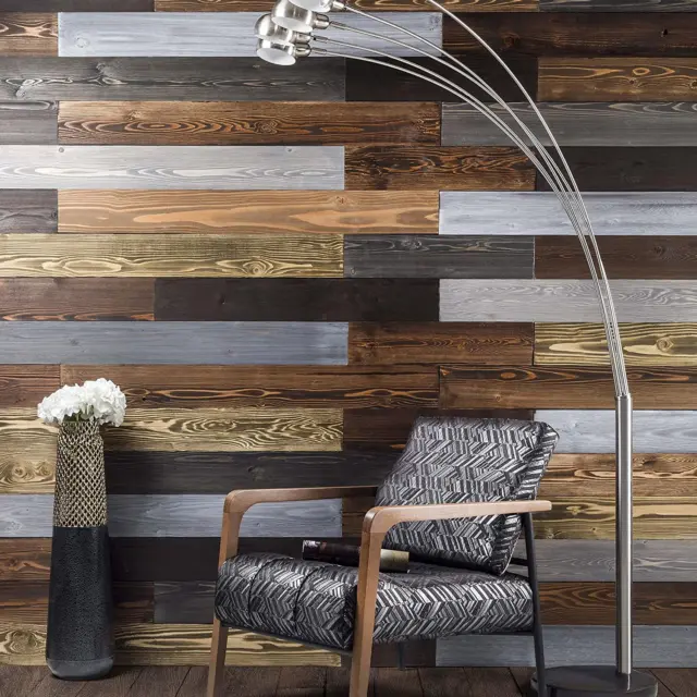 Barn Wood Wall Planks, Rustic Solid Wood Panels, Shiplap Boards, Accent Wall Dec