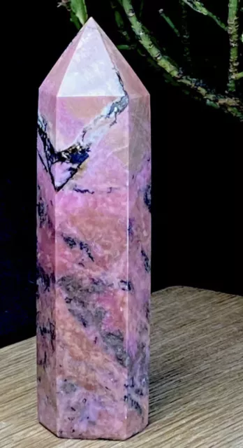 Heavy 150g | 95mm Beautiful Stunning Pink Rhodonite Crystal Point Stone Tower