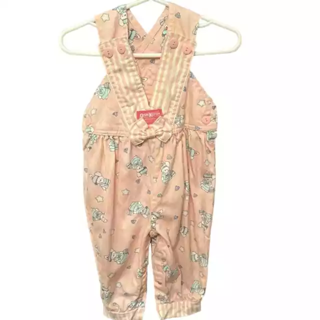 Vintage pink bunny Oshkosh b’gosh overalls 6-9 months