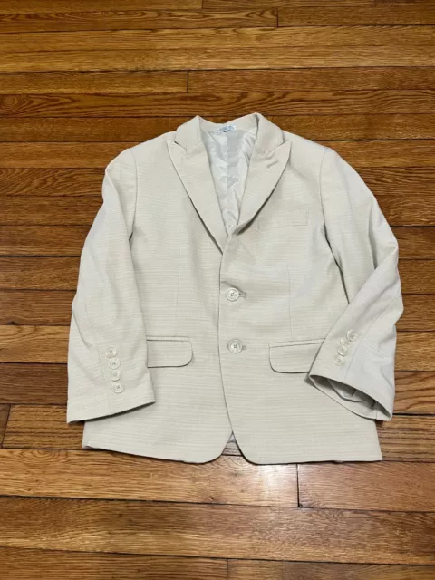 Calvin Klein Boys Blazer Sport Jacket Youth Size 8 Light Creamy Beige 2 Button