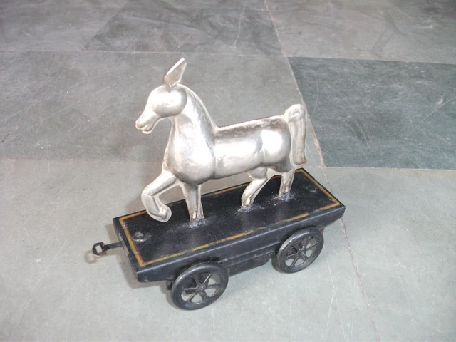 Vintage Fin Rouge Litho Double Decker Kiddy Express Boite Jouet, de Collection