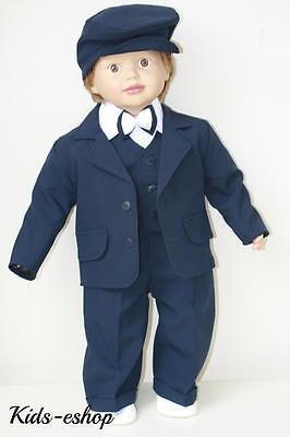 Baby Boy Christening Pageboy Formal Party Smart Suit Hat Outfit Waistcoat Navy