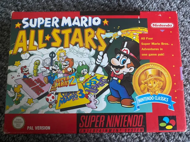 Super Mario All-stars SNES. Rare, Complete, Res Box Version. PAL Super Nintendo