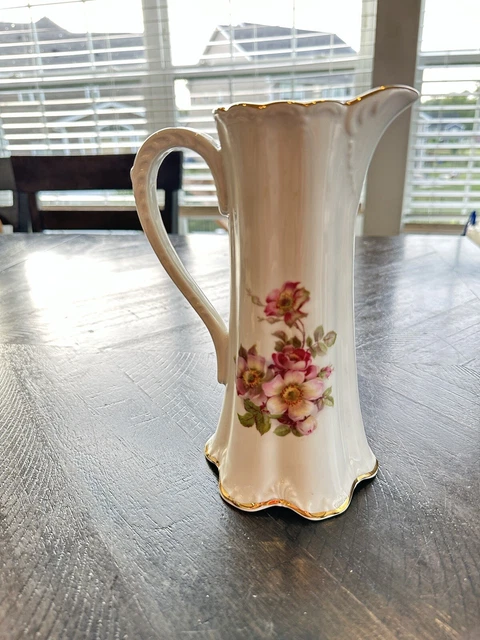 Vintage Gerold Porzellan Bavaria Pitcher / Vase 8.25 “