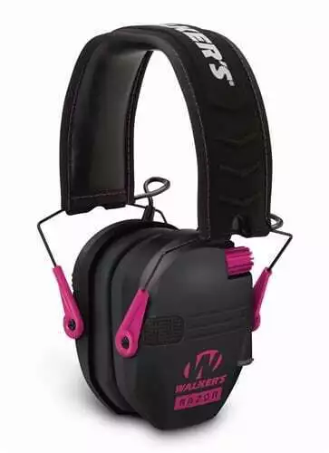 Walker's Razor Slim Electronic Multicam Muffs with Pink Acc Earth - GWP-RSEM-FDE