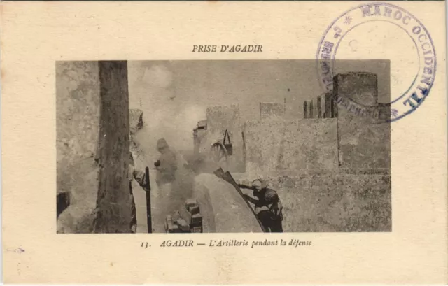 CPA AK Military AGADIR Artillery During Defense MOROCCO (24109)