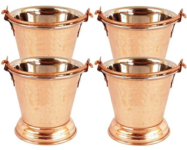 Stainless Steel Copper Serveware Traditional Bucket For Food Serving 4 Piece Set