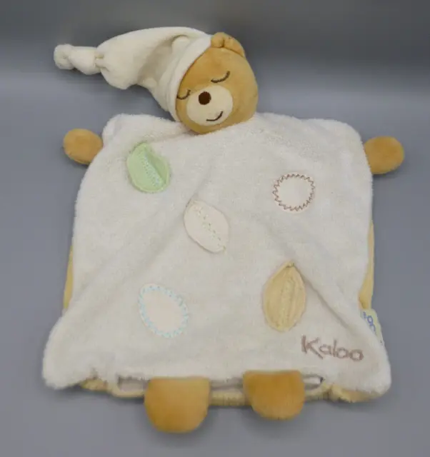 Kaloo Pure Leaf Bear Teddy Doudou Baby Comforter Puppet Soother Cream Beige