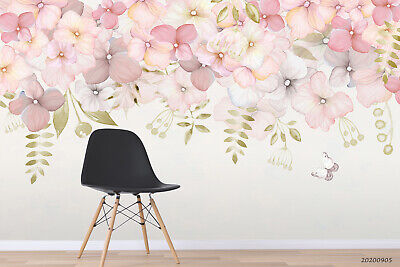 3D Pink Flower Self-adhesive Removeable Wallpaper Wall Mural Sticker 70