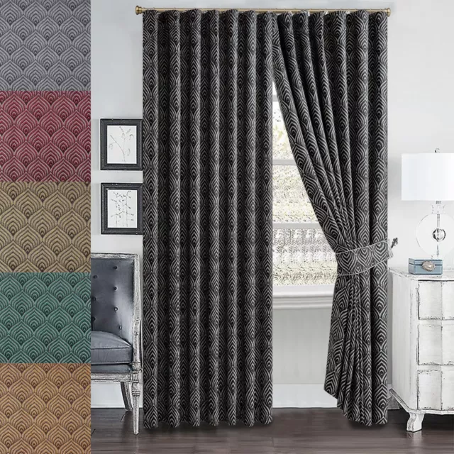 Fully Lined Beautiful Pencil Pleat Ready Made Wave Curtain Luxury Curtains