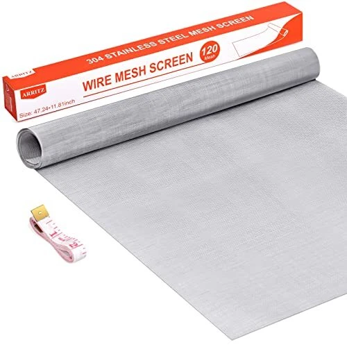Woven Wire 120 Mesh ARRITZ 304 Stainless Steel Mesh Screen for Filter Vent Ho...