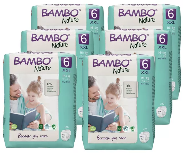 Bambo NATURE - Kinderwindeln Gr. 6 - XXL 16+ Kg 6x20 (120) Stück