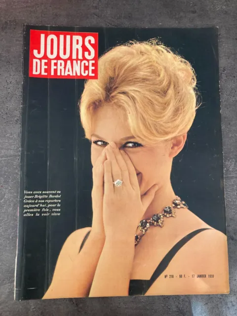 JOURS DE FRANCE N°218 17 janvier 1959 Brigitte Bardot H15