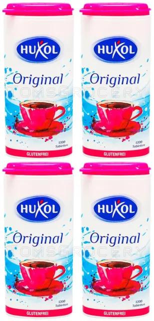 4 HUXOL Sweetener Gluten Free Low Calorie Sugar Substitute For Diabetics 1200Tab