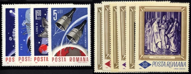 RUMÄNIEN 2509-12,2519-24 **, 1966, Weltraumprojekte und Gemälde I, 2 postfrische