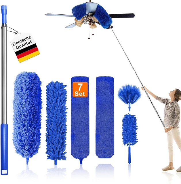 Set Spolverino Telescopico 9 Pezzi - Microfibra Lavabile, Allungabile Da 42 A 250 Cm - Foto 10