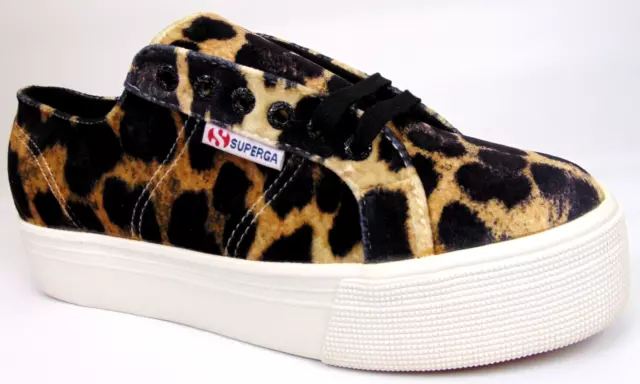 Superga 2790 Fanvelvetw Platform Sneakers Women's Size US 7.5 M,  Leopard NEW