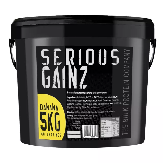 Serious Gainz - 5kg - Strong Mutant Mass Weight Gainer Best Protein Powder Shake