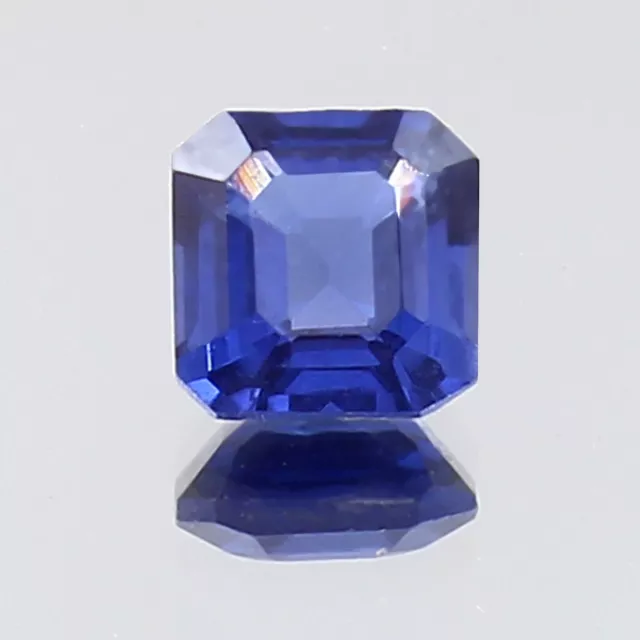 AAA Naturel Ceylan Bleuet Bleu Saphir Desseré Asscher Coupe Gemme 0.80 CT