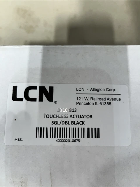 LCN 8310-813 SQUARE TOUCHLESS ACTUATOR SGL/DBL, WAVE-TO-OPEN, BLACK/doorhardware