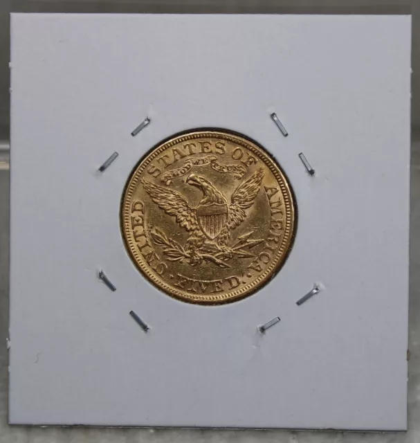 1881 US $5 Liberty Head Half Eagle Five Dollar Gold Coin ~ AU