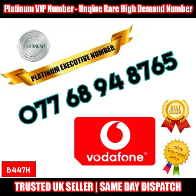 Platinum Number Golden Number VIP SIM - 077 68 94 8765  - Rare Numbers - B447H