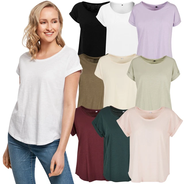 Build your Brand Femmes Long Jille T-Shirt Basic Shaped Grande Chemise XS-5XL