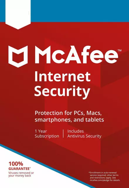 McAfee Sécurité Internet 2022 Ten Appareils 1 An Antivirus Véritable Licence