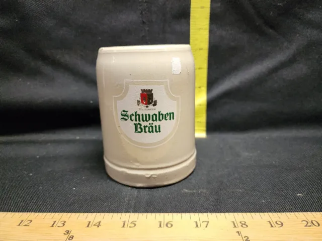 Vintage SCHWABENBRAU Beer Mug Stein Stoneware Stuttgarter