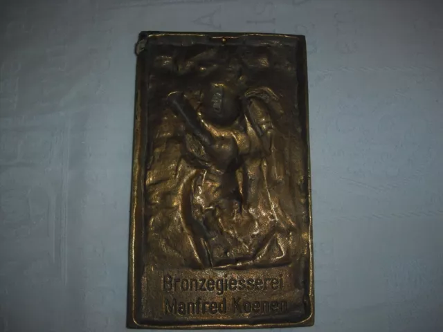 Relief aus Bronze, Motiv Engel mit Laute, neu v. Kunstgießerei Manfred Koenen 2