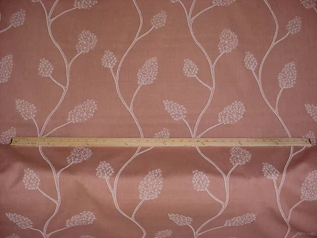 7-1/8Y Kravet Lee Jofa Rosewood Floral Linen Print Upholstery Fabric 2