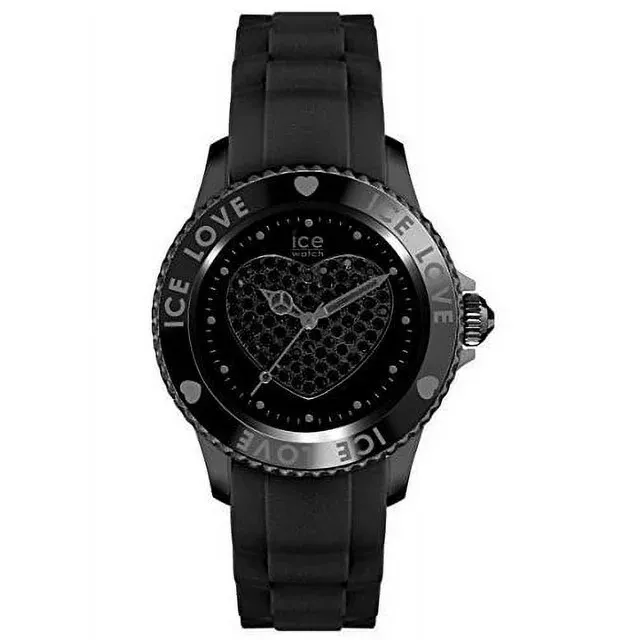 Ice Watch Unisex Ice Love Black Dial Black Silicone Watch 