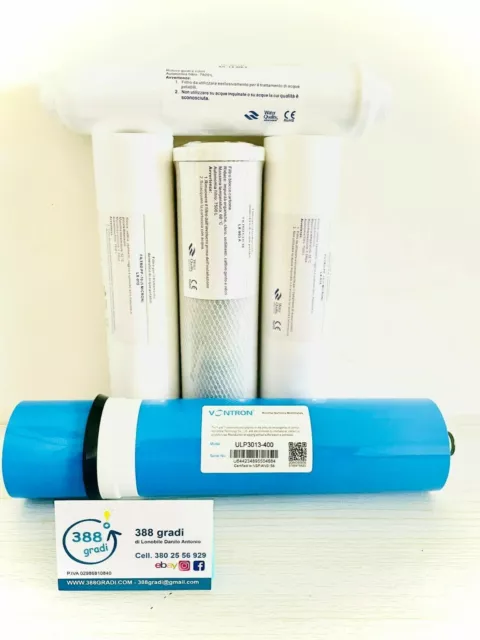 FILTRI kit di ricambio OSMOSI Inversa Filtro acqua osmosi 4 pezzi + membrana 400