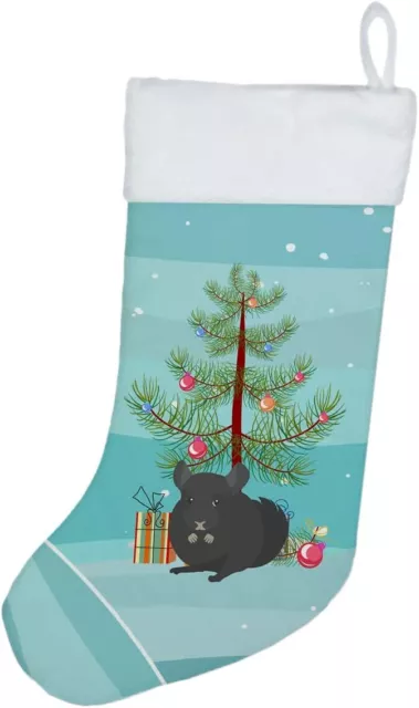 Charcoal Chinchilla Merry Christmas Christmas Stocking CK4433CS