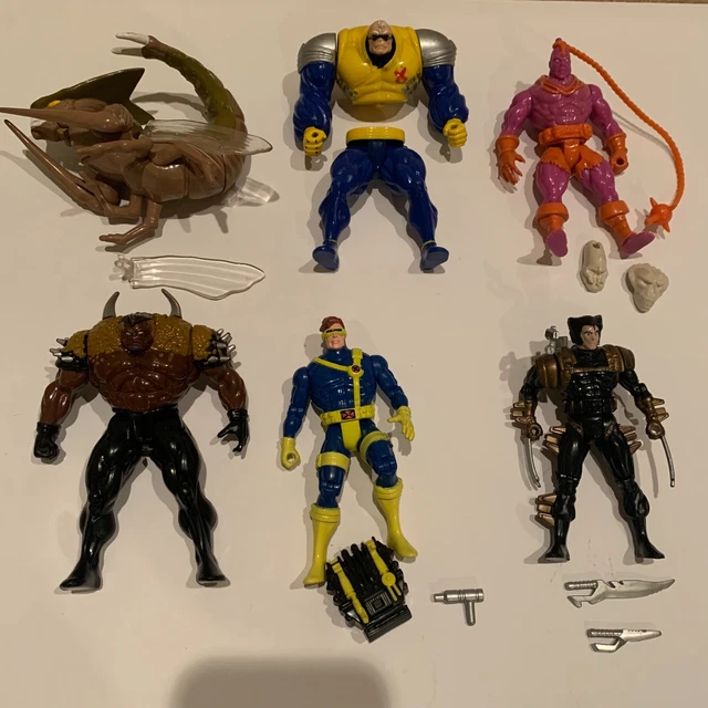 Marvel X-Men Toy Biz Lot Tusk, Krule, Brood, Wolverine, Cyclops, Strong Guy 1993