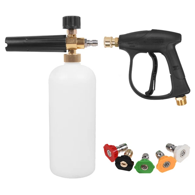 1/4" Snow Foam Pressure Washer Gun Car Wash Soap Lance Spray Jet Bottle Nozzles