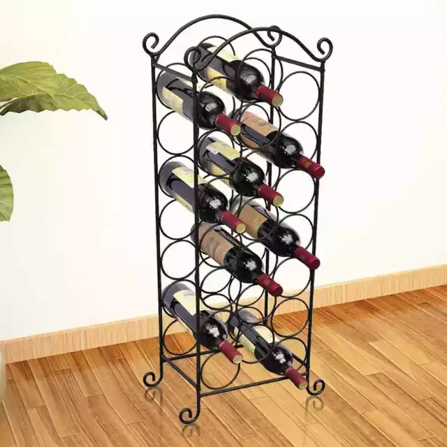 Wine Rack for 21 Bottles Metal Home Bar Cabinet Storage Organiser vidaXL