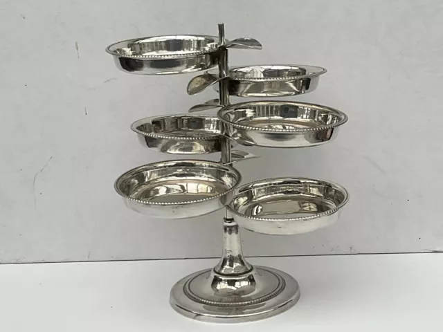 Excellent Middle Eastern Vintage Silver Ash Tray Stack, Fully Marked 900 Cairo