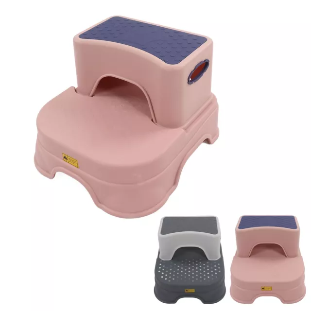 Kid Children Non Slip Dual Height Step Up Stool Toddler Toilet Potty Training HB