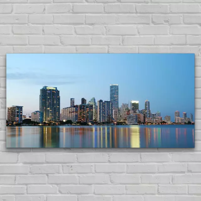 Wandbilder Glasbild Groß Kunstdruck 140x70 Florida Horizont in der Dämmerung