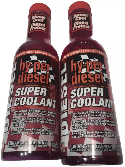 2x HY-PER Lube Diesel Super Coolant 18 Oz New Sealed Priority Shipping